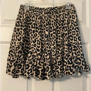 Leopard Print Flared Skirt